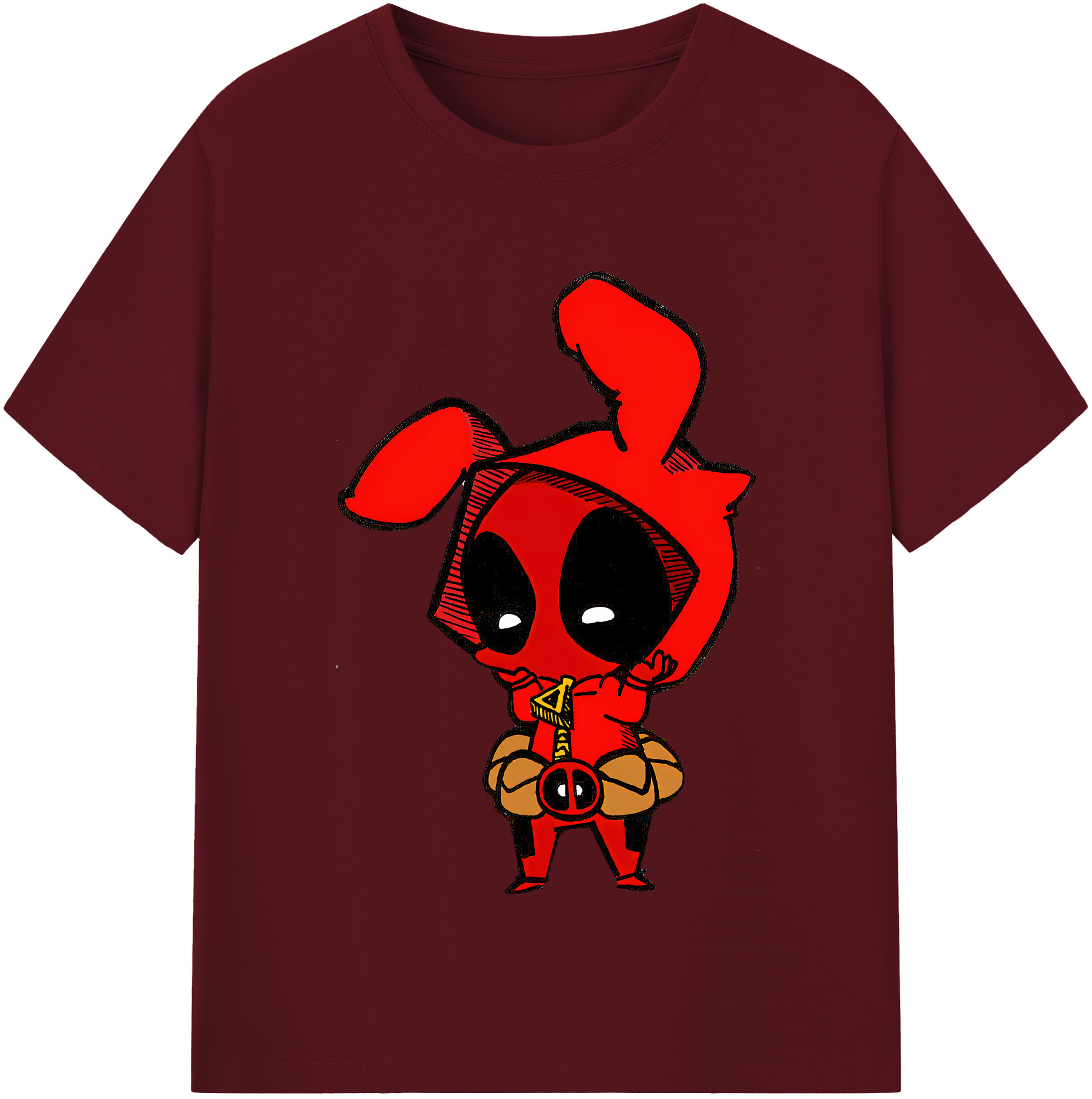 （画像用） Deadpool デッドプール 綿100％半袖Tシャツ（フロントプリント）